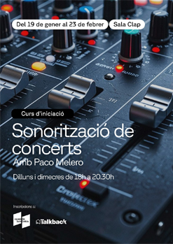 Curs d'iniciació a la sonorització de concerts 2026