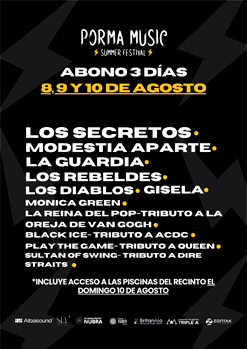 ABONO 3 DÍAS - PORMA MUSIC SUMMER FESTIVAL 2025