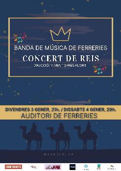 Dissabte 4 Gener, 20h. CONCERT BANDA DE MÚSICA, Concert de Reis.